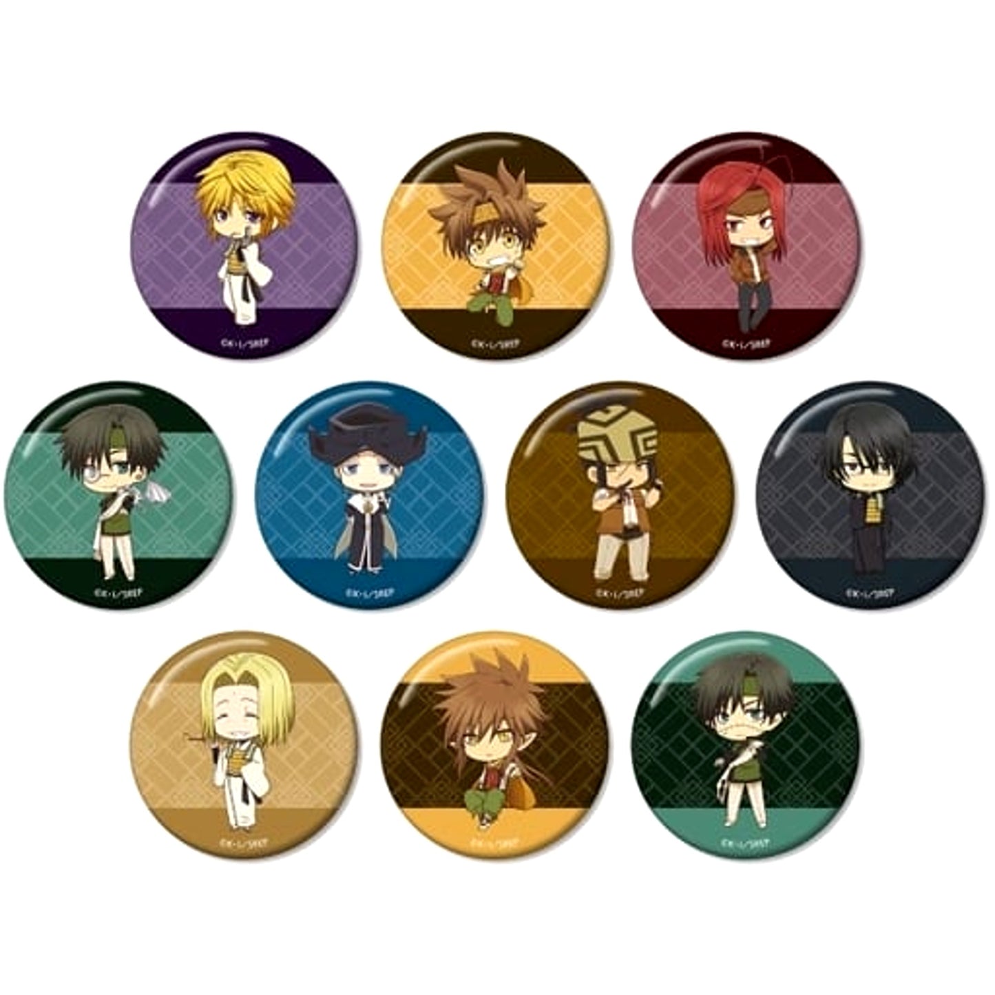 Saiyuki Reload: Zeroin Genjo Sanzo & Others Trading Chibi Character Can Badge All 10 Types Set Buttons [USED]