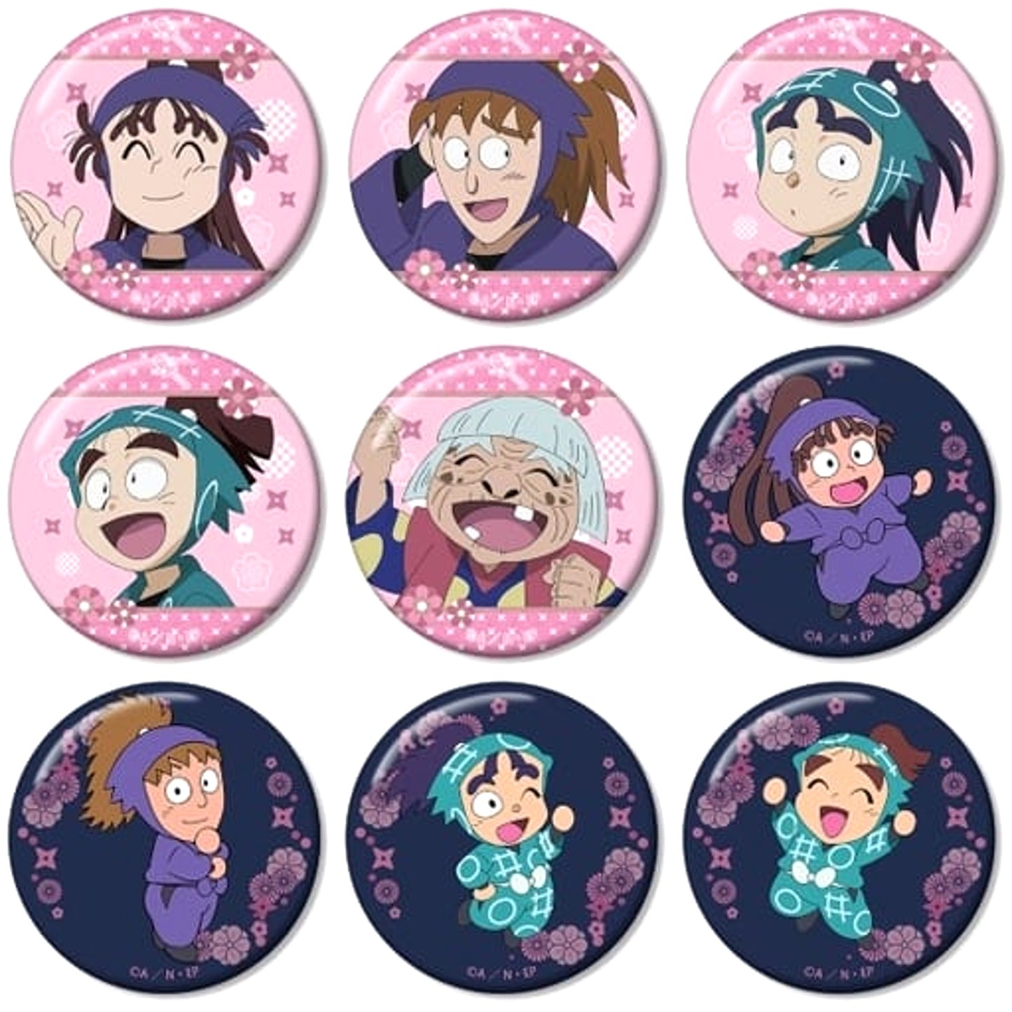 Nintama Rantaro Saburo Hachiya & Others Trading Can Badge Class President Committee Ver. All 9 Types Set Buttons [USED]