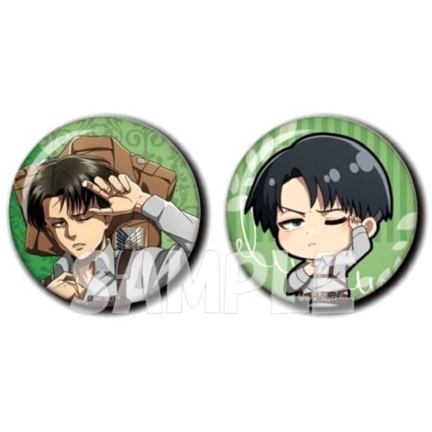 Attack on Titan Levi Ackerman Basking in the Sun Ver. Can Badge Set Set of 2 Buttons [USED]