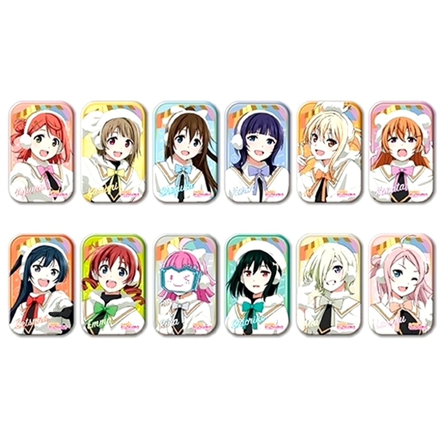 Set of 12 Love Live! Nijigasaki High School Idol Club Marukaku Button 2 [USED]
