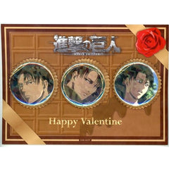 Attack on Titan Levi Ackerman Favorite Series Valentine Ver. Can Badge 3 Types Set Buttons [USED]