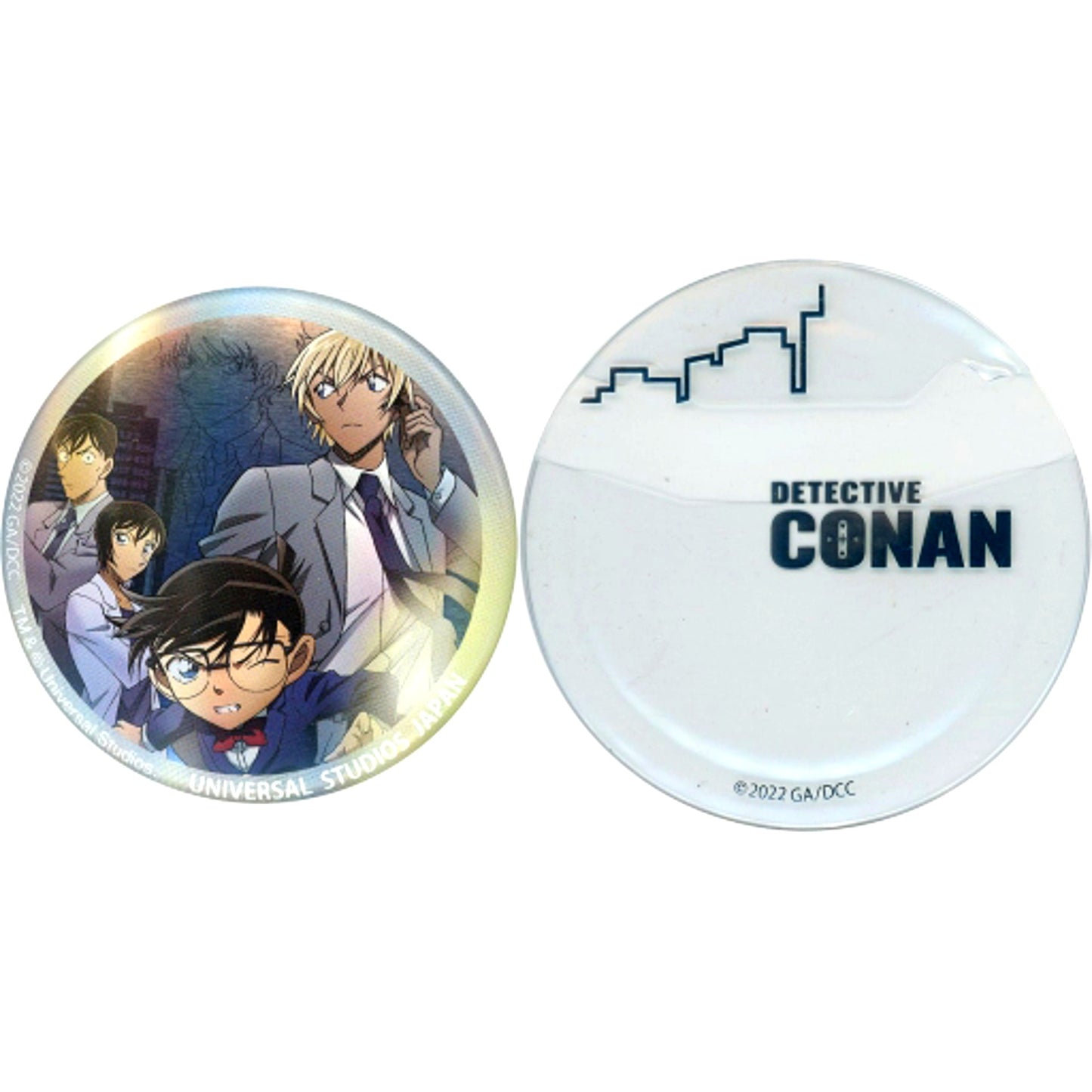 Secret Group Conan Edogawa & Toru Amuro & Wataru Takagi & Miwako Sato Detective Conan Collectible Button Universal Studios Japan 2022 Limited [USED]