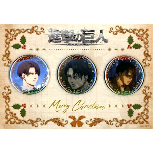 Levi Ackerman Badge Set - Christmas Ver. / 3 Pieces Attack on Titan The Final Season favorite series [USED]