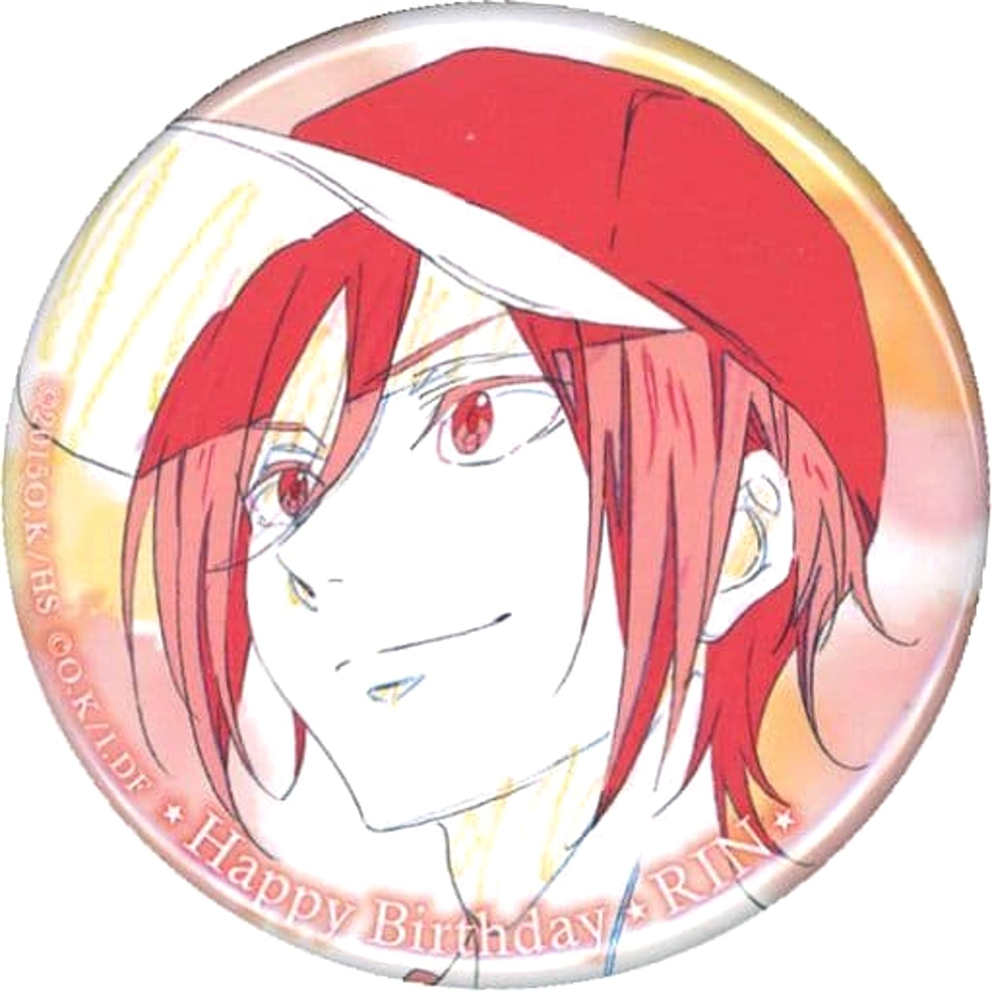 Free! Series Rin Matsuoka Cap Hopeful Birthday Birthday Presents Can Badge Collection Rin Store Limited Buttons [USED]