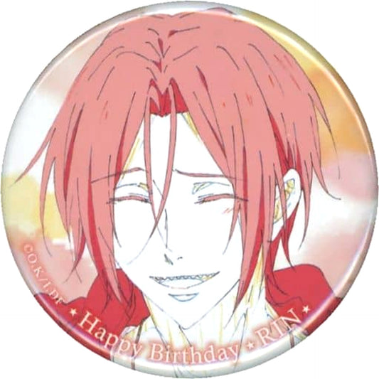 Free! Series Rin Matsuoka Eyes Closed Hopeful Birthday Birthday Presents Can Badge Collection Rin Store Limited Buttons [USED]