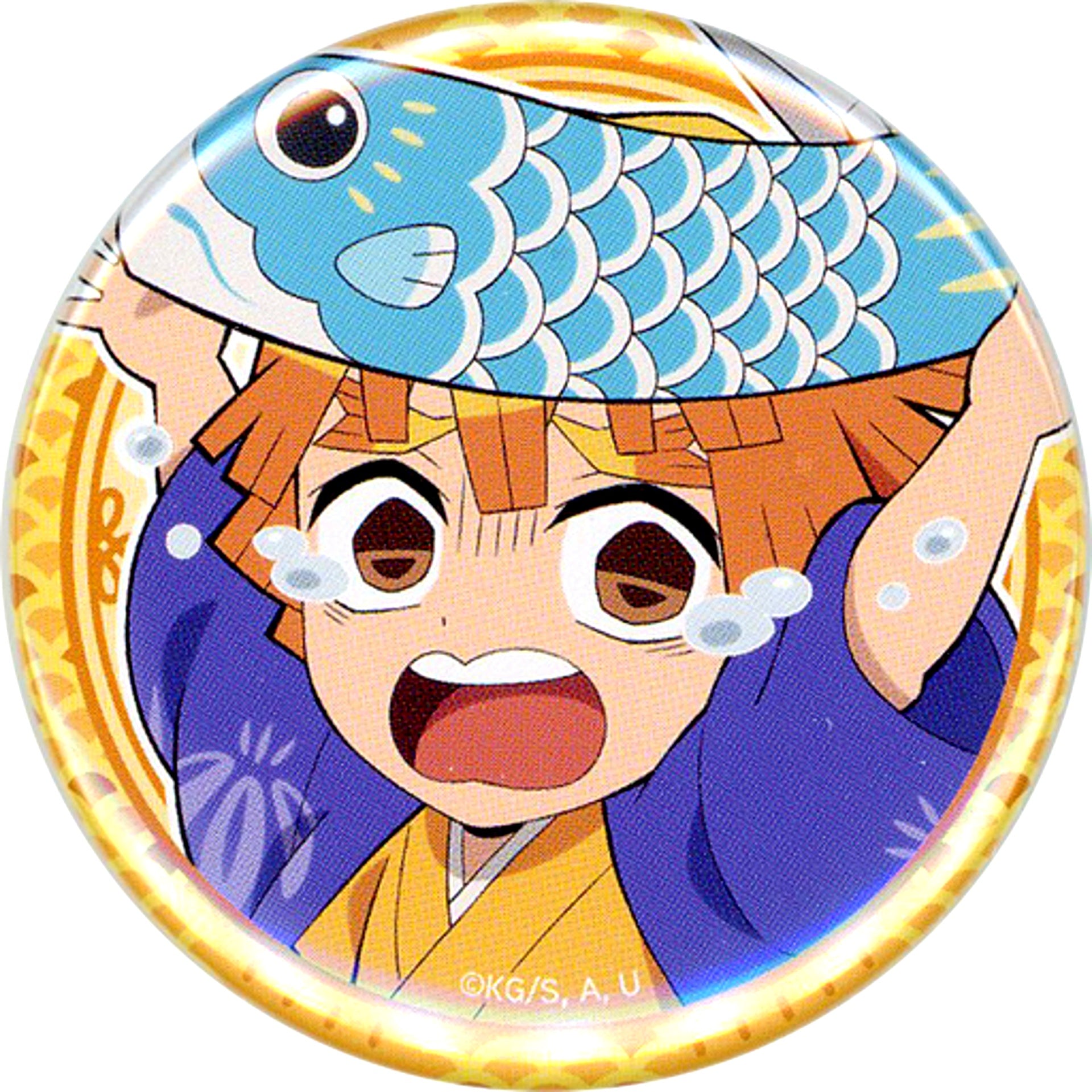 Zenitsu Agatsuma B Demon Slayer ufotable Cafe Machi Asobi Cafe Childrens Day Event 2022 Random 57mm Button [USED]