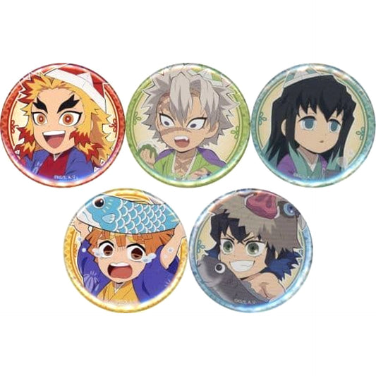 Demon Slayer: Kimetsu no Yaiba Kyojuro Rengoku & Others Random 57mm Can Badge B Ufotable Cafe X Machi Asobi Cafe Children's Day Event 2022 Limited All 5 Types Set Buttons [USED]