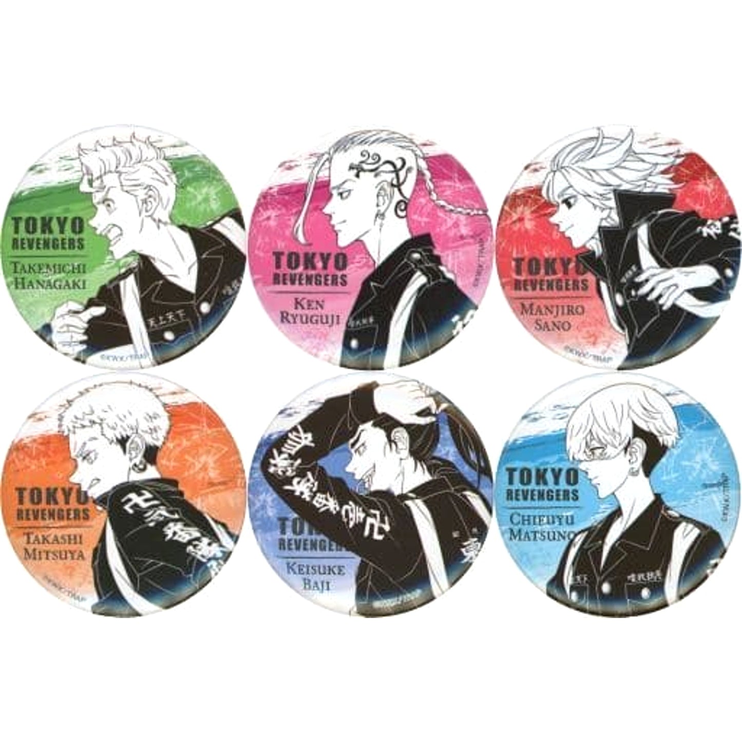 Tokyo Revengers Ken Ryuguji & Others Can Badge 7-Eleven Limited All 6 Types Set Buttons [USED]