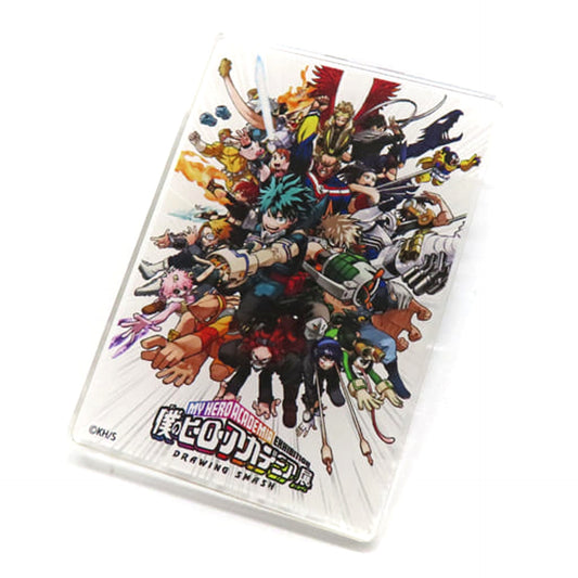 Izuku Midoriya & Others Exhibition Key Visual My Hero Academia Special Acrylic Badge My Hero Academia Exhibition Drawing Smash Limited T-Shirt Included Black X Full Color Included Items [USED]