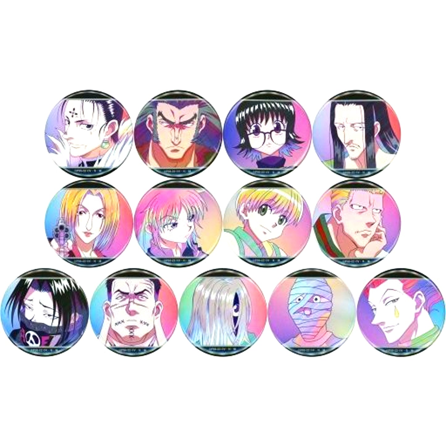Set of 13 HUNTER x HUNTER Trading Ani-Art clear label Button Ver.B [USED]