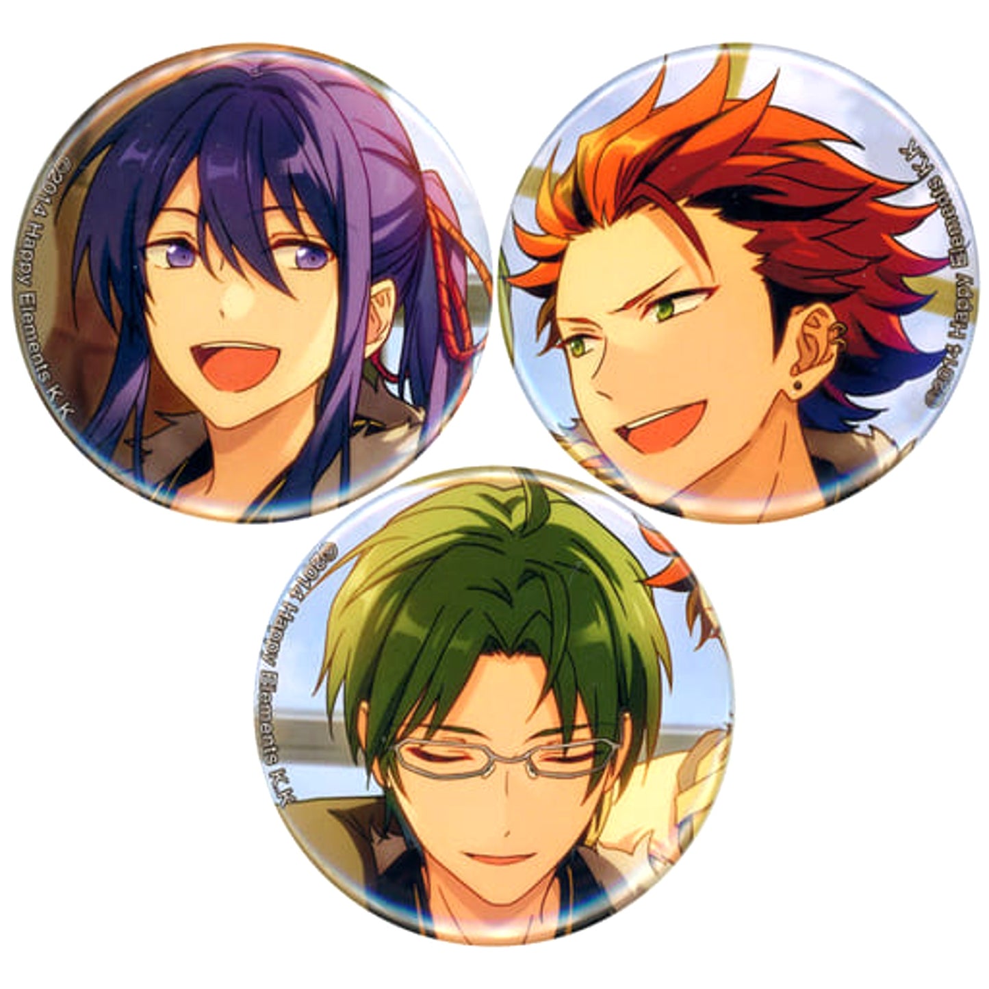 Akatsuki Ensemble Stars! Set of 3 Button animate Limited Official Visual Fan Book Vol.3 Bundled Bonus [USED]