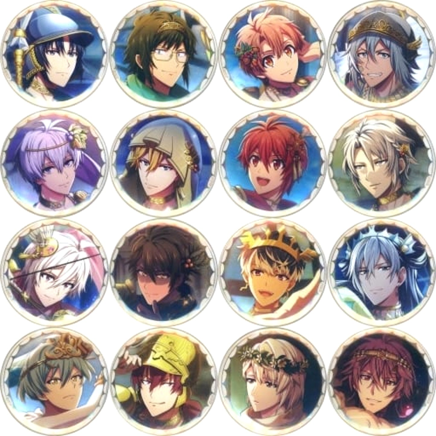 IDOLiSH7 Nagi Rokuya & Others Original Version Character Badge Collection Olympus Town no Kareinaru Nichijo All 16 Types Set Buttons [USED]