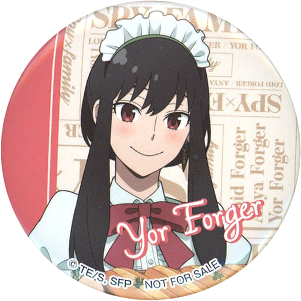 SPY x FAMILY Yor Forger Bakery Can Badge Gigo Limited Campaign Rewards for Claw Machine Players Buttons [USED]