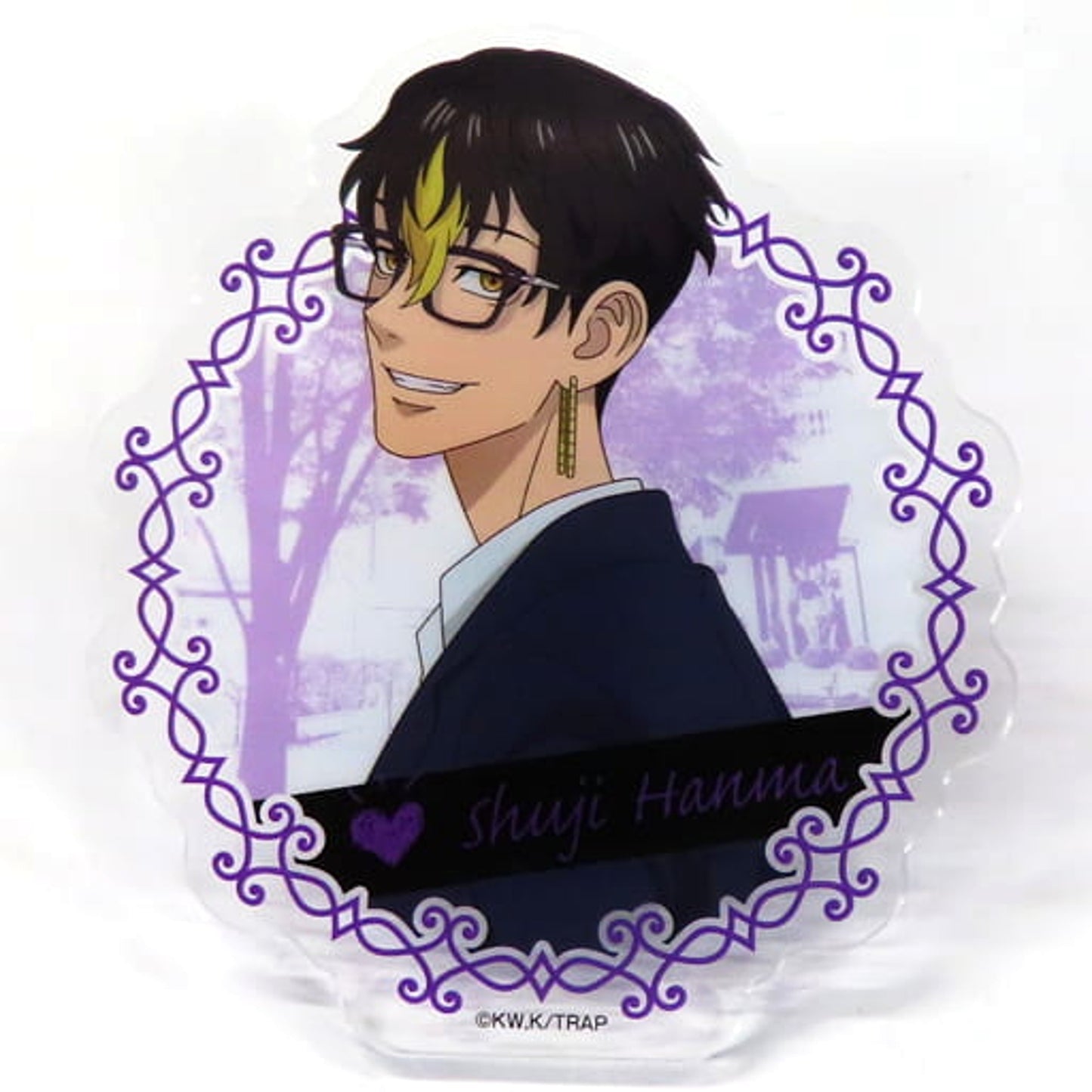Tokyo Revengers Shuji Hanma Trading Stand Badge Glasses Pop Up Store in Tokyu Hands Limited Buttons [USED]