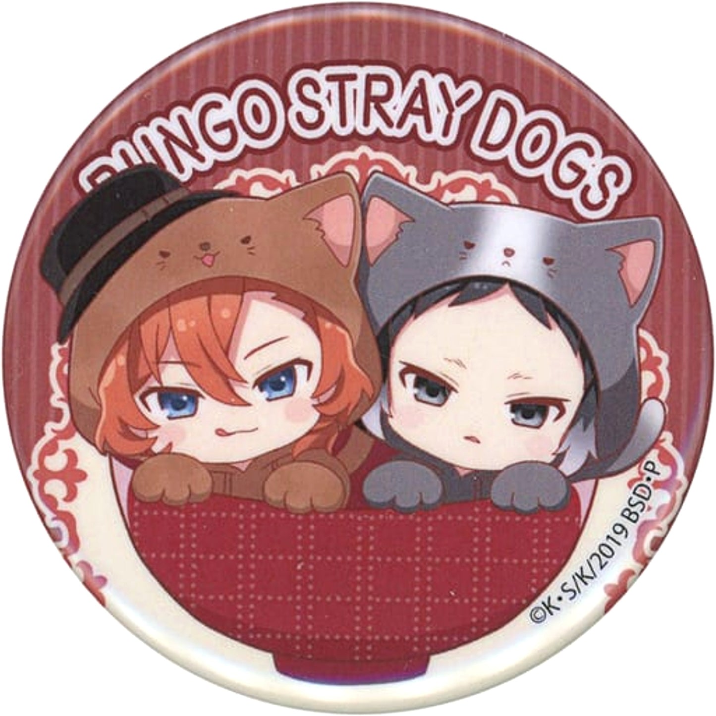 Bungo Stray Dogs Chuya Nakahara Ryunosuke Akutagawa Nekomanma Series Trading Can Badge Some animate Stores Limited Buttons [USED]