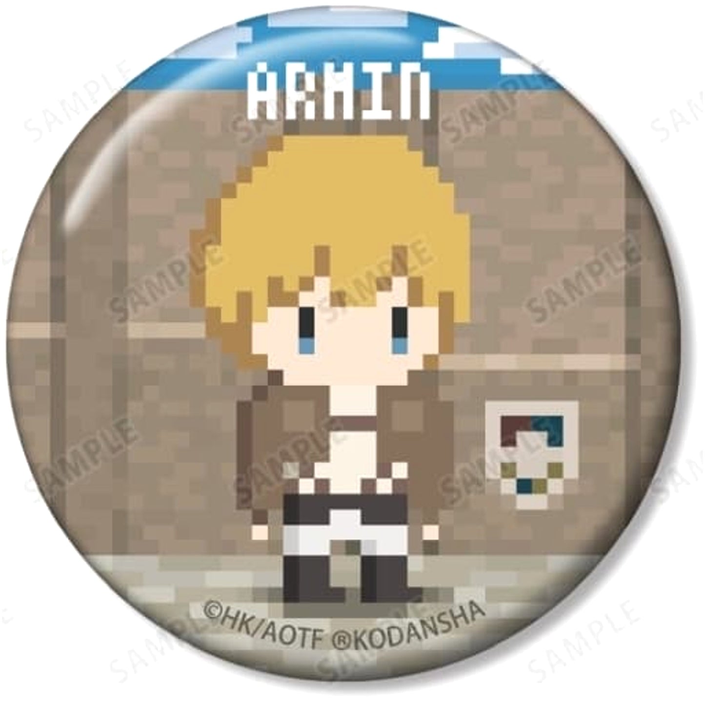 Attack on Titan Armin Arlert Trading Can Badge One Night Jinro Collaboration Pixel Art Ver. Buttons [USED]