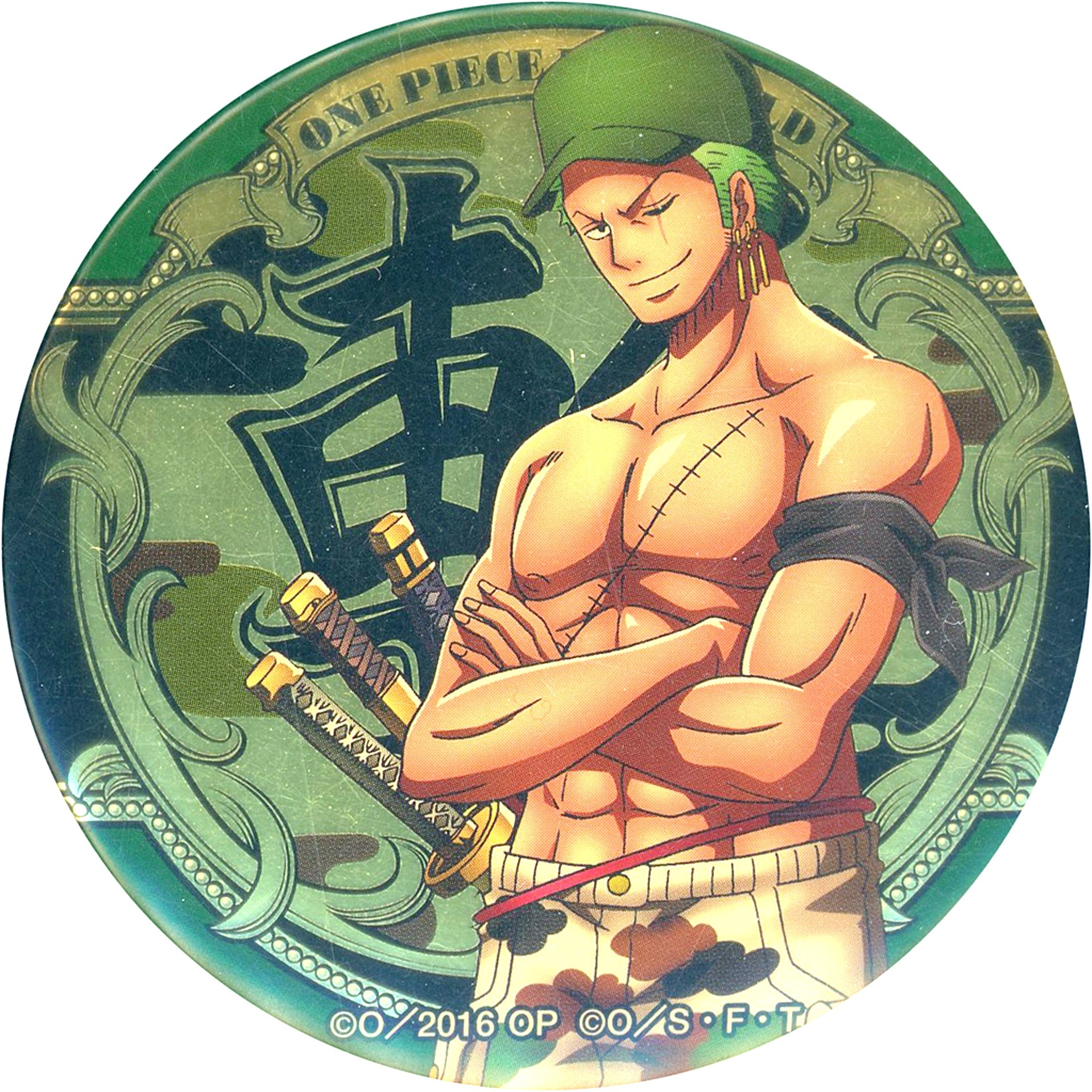 Roronoa Zoro One Piece Gold Yakara Button [USED]