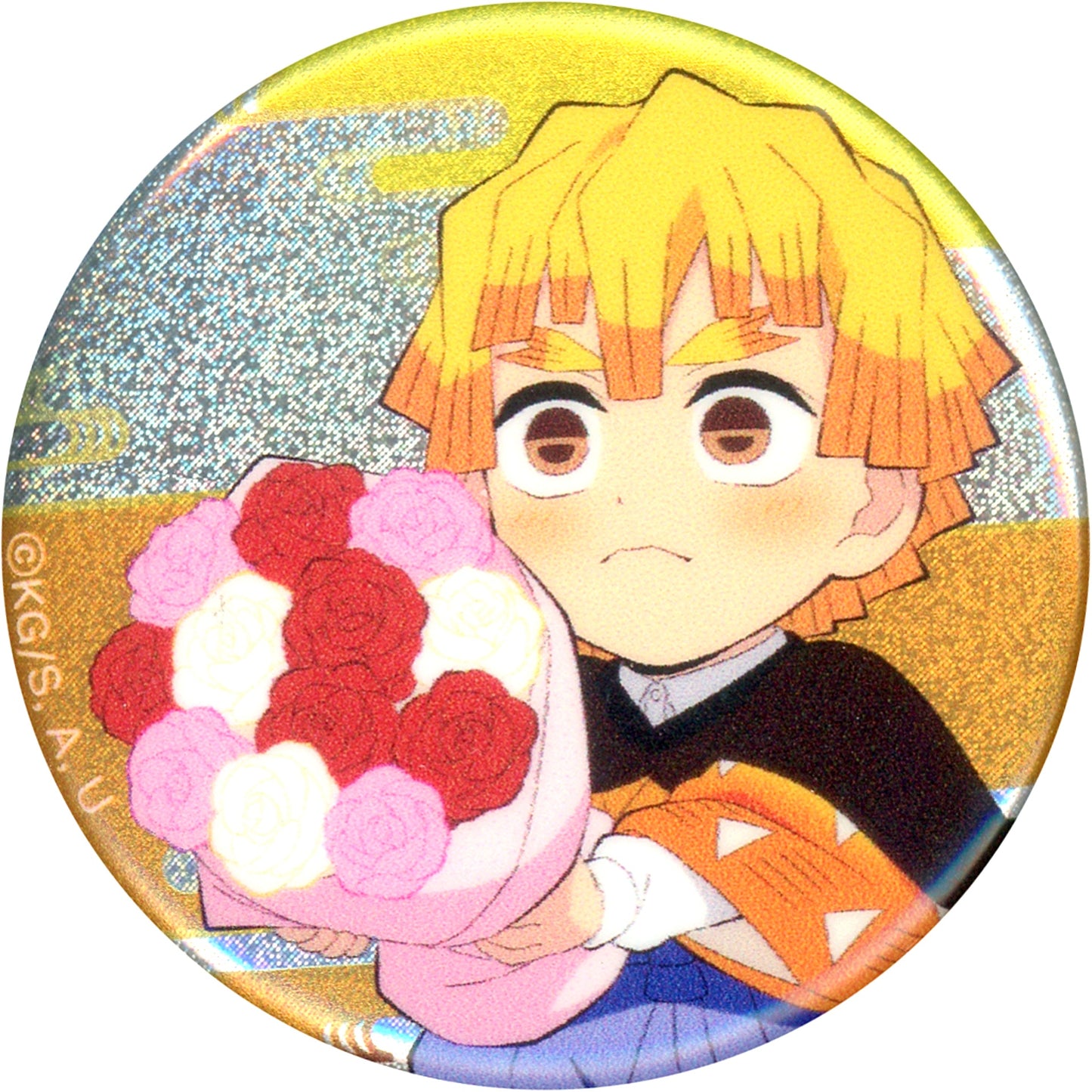 Zenitsu Agatsuma Nijigen no Mori x Demon Slayer 2nd Neon Button 44mm [USED]