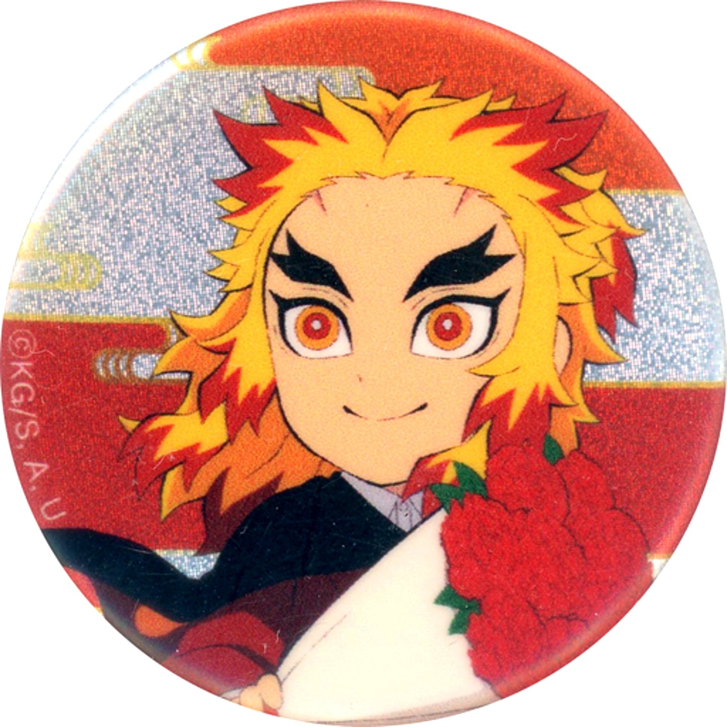 Kyojuro Rengoku Demon Slayer Kimetsu no Yaiba Neon Button 44mm Nijigen no Mori Vol.2 [USED]