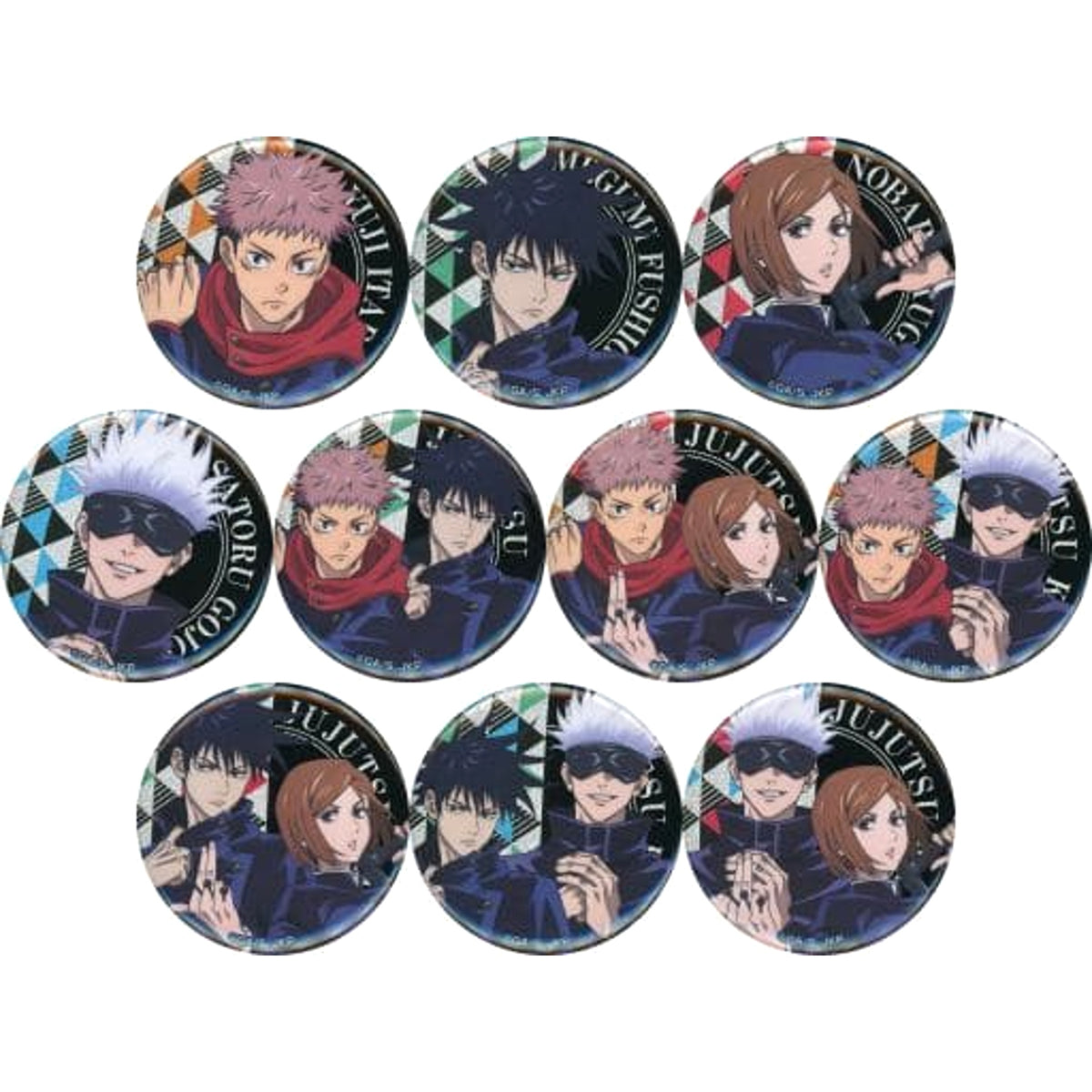 Jujutsu Kaisen Satoru Gojo & Others Can Badge Collection Vol.2 Don Quijote Limited All 10 Types Set Buttons [USED]