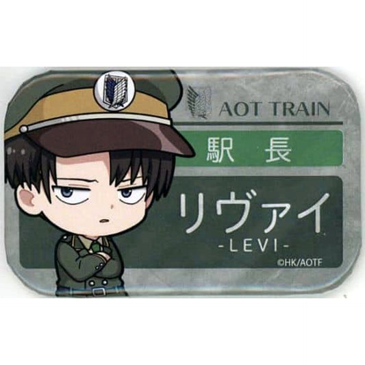 Levi Ackerman Attack on Titan Trading Name Tag Button Playing with Trains [USED]