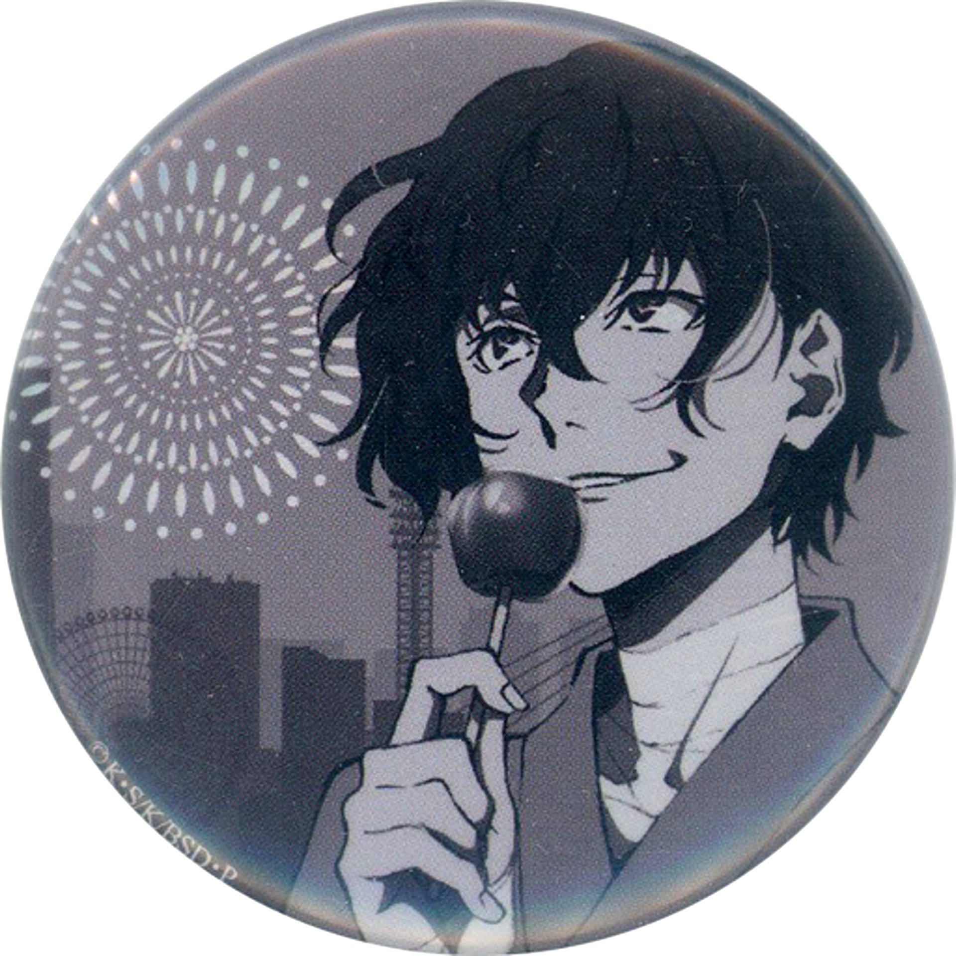 Osamu Dazai Hologram Bungo Stray Dogs Armed Detective Agency Sales Dept Marui Branch Secret Button Illustration Redesign Fireworks [USED]