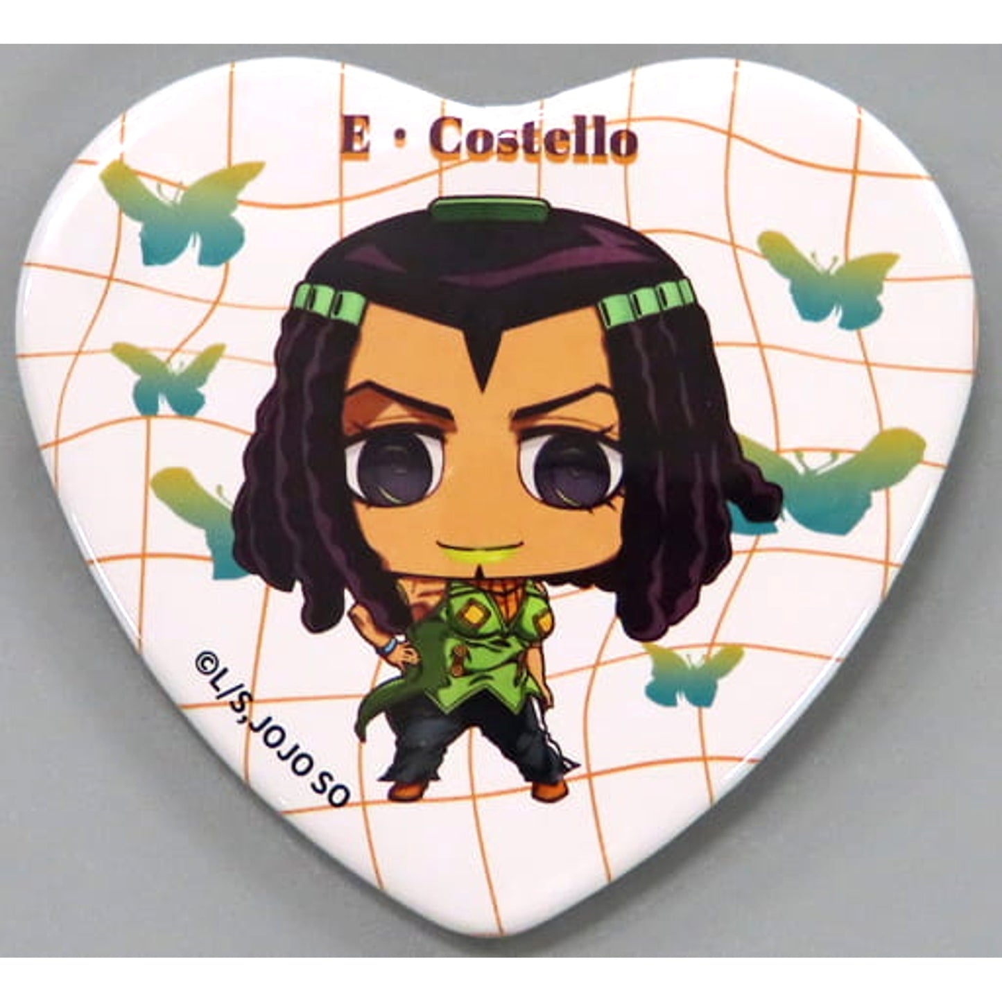 Ermes Costello JoJo's Bizarre Adventure Part 6: Stone Ocean Chimi Chara Trading Heart Shaped Button Collaboration Cafe Powered By Animax Cafe+ Limited [USED]
