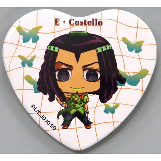 Ermes Costello JoJo's Bizarre Adventure Part 6: Stone Ocean Chimi Chara Trading Heart Shaped Button Collaboration Cafe Powered By Animax Cafe+ Limited [USED]
