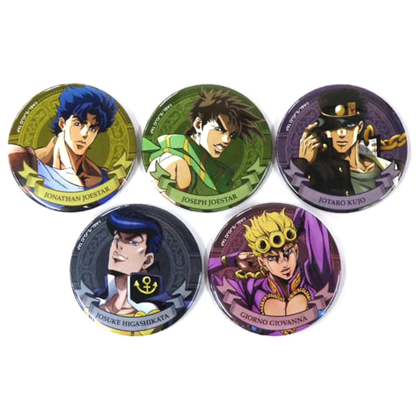 Jotaro Kujo & Others JoJo's Bizarre Adventure Button Set Successive Joestar Family Ver. [USED]
