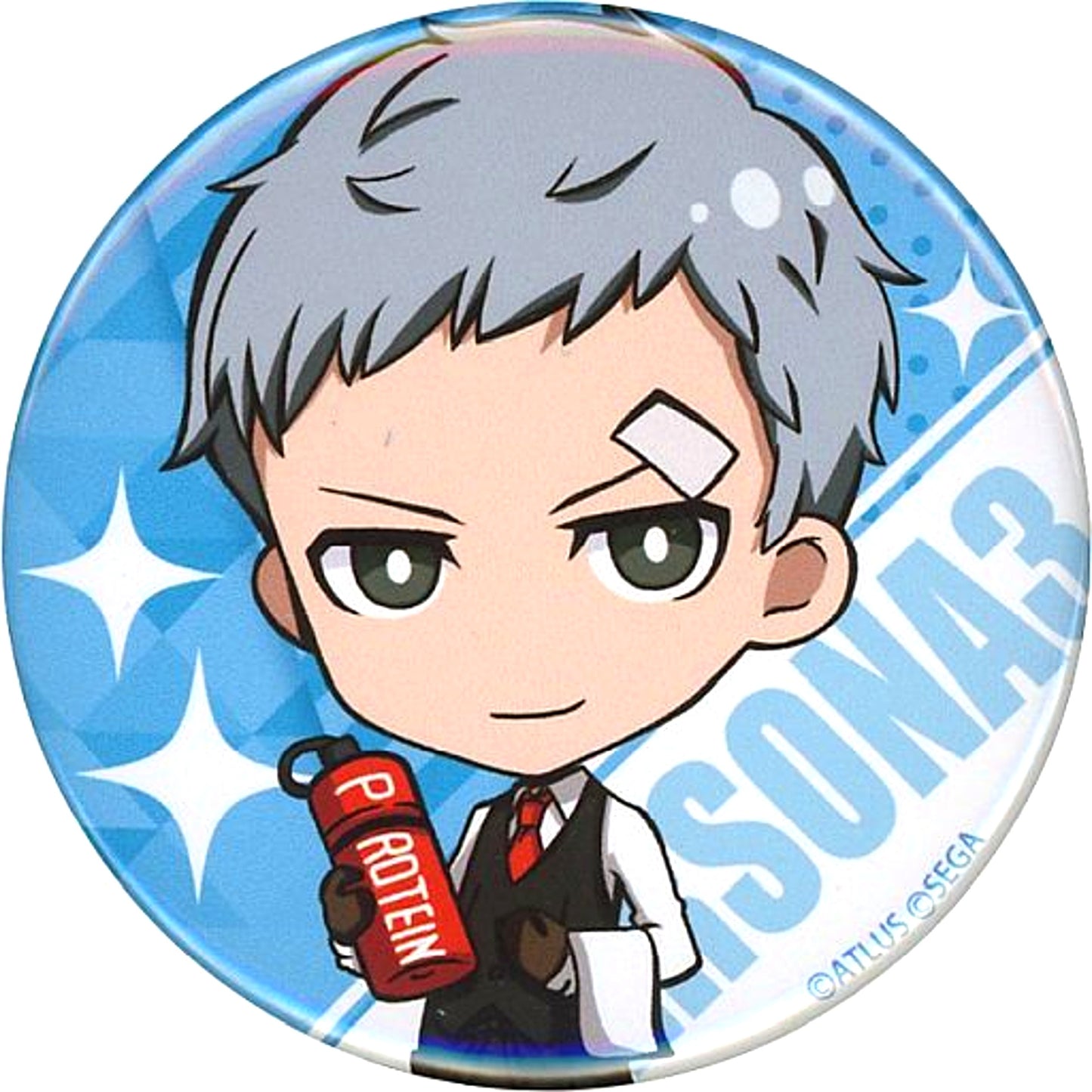 Akihiko Sanada Persona 25th Anniversary Sega Collabo Cafe 2nd Term Deformed Button P3 [USED]