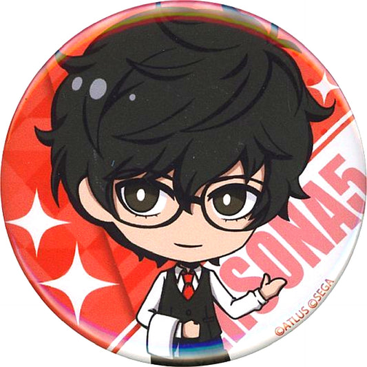 Protagonist Persona 5 Persona 25th Anniv 2nd Half Deformed Button P5 Sega Collabo Cafe [USED]