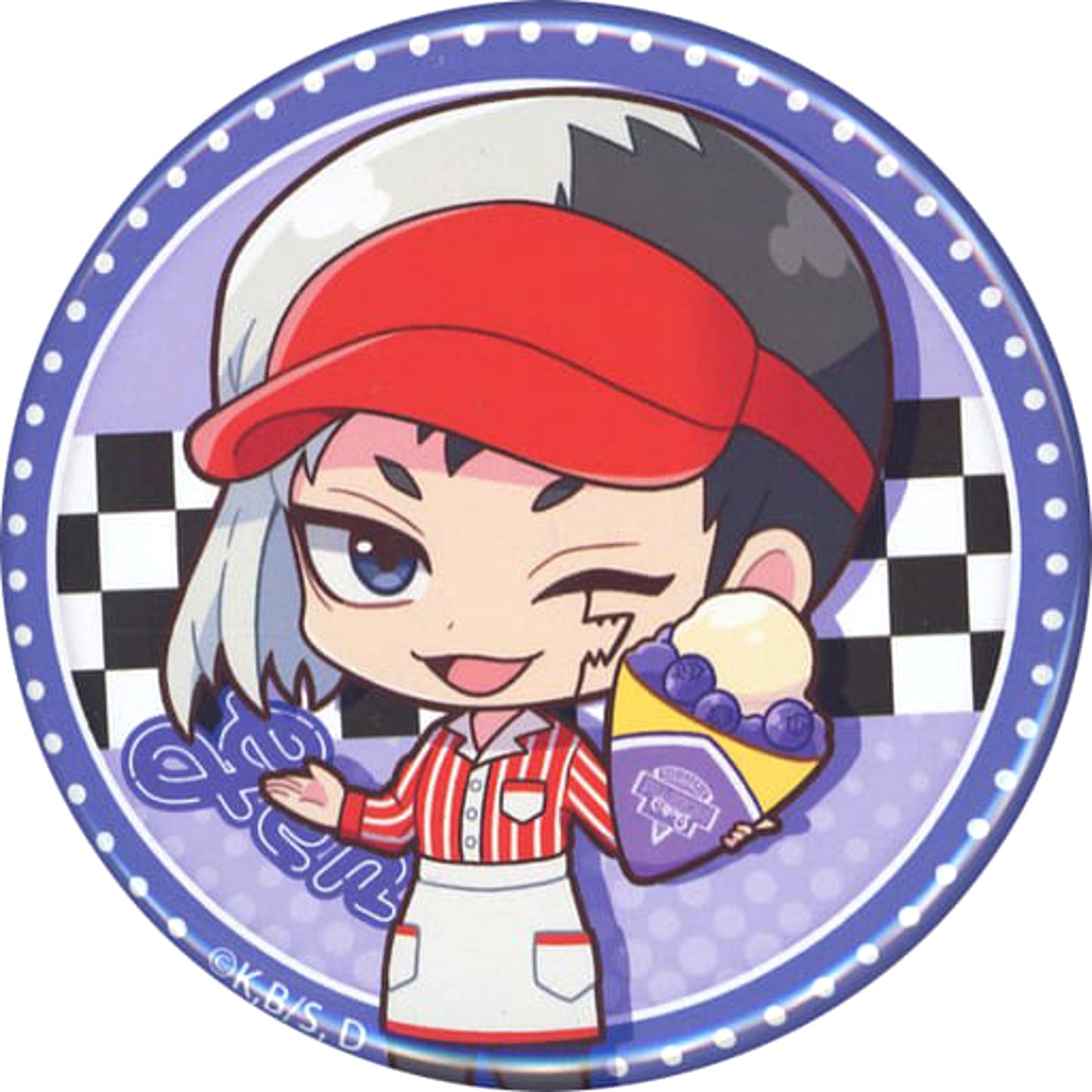 Dr. STONE Gen Asagiri Trading Can Badge Marion Crepe Limited Buttons [USED]