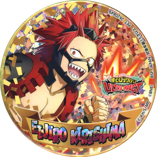 My Hero Academia Eijirou Kirishima Hologram Can Badge Ultra Impact 1st Anniversary Buttons [USED]