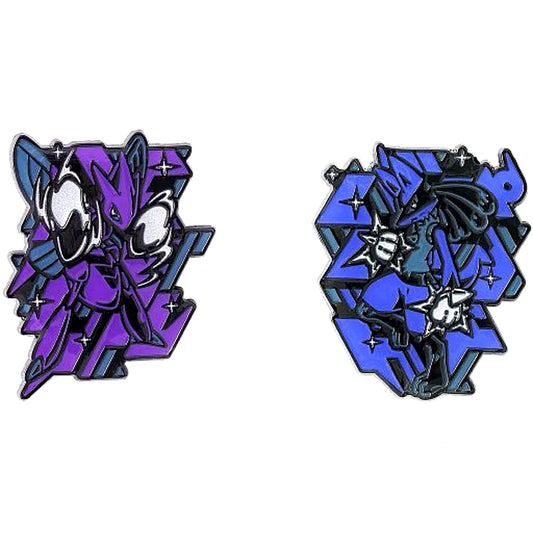 Set of 2 Lucario & Scizor Pokemon COOL x METAL Pin Set Pokemon Center Limited [USED]