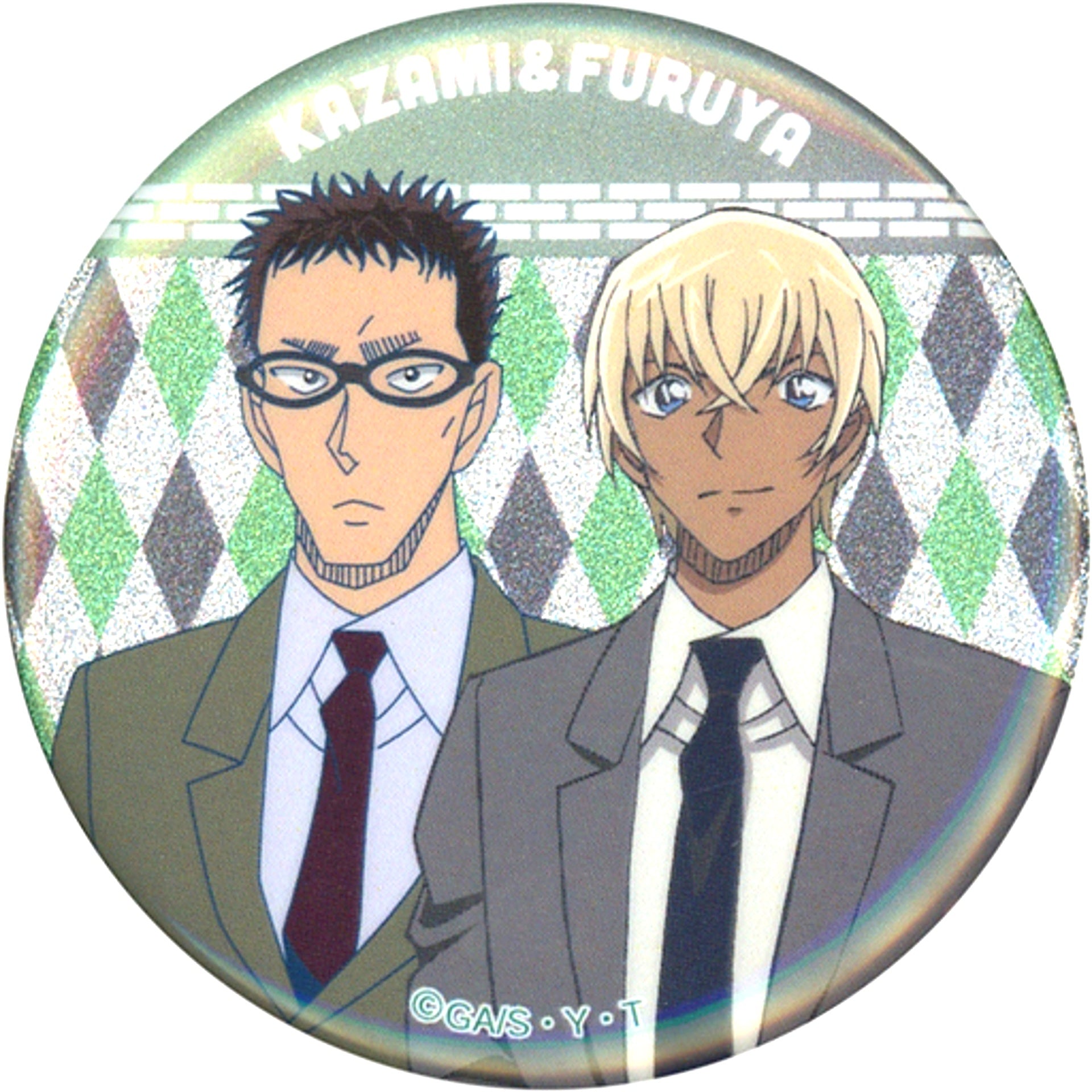 Yuya Kazami and Rei Furuya Toru Amuro Detective Conan Trading Metallic Button D [USED]