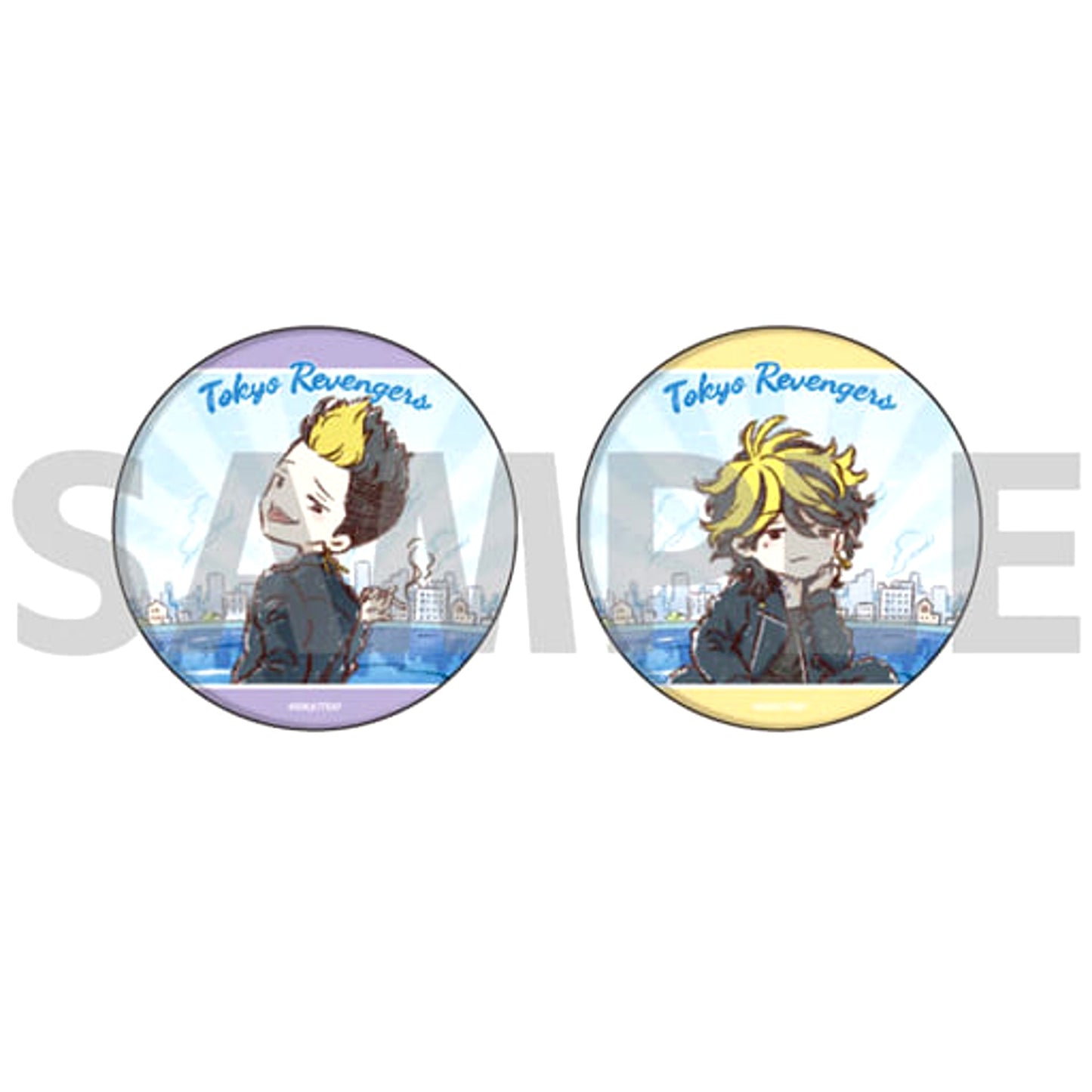 Tokyo Revengers Kazutora Hanemiya Shuji Hanma Graph Art Design Can Badge Set of 2 Buttons [USED]