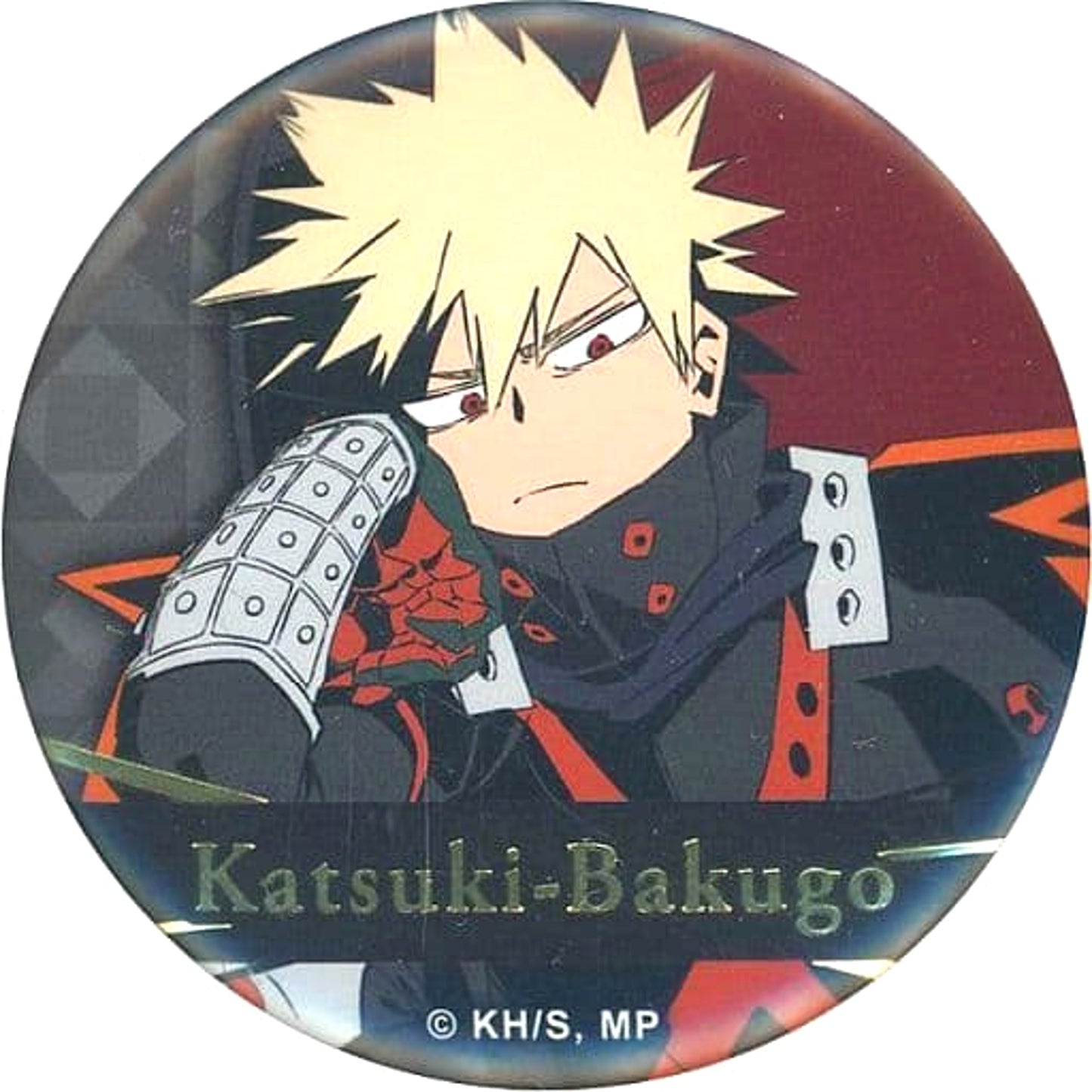 My Hero Academia Katsuki Bakugo Foil Stamped Sit! Chair! Trading Can Badge Hero Plaza 2022 Limited Buttons [USED]