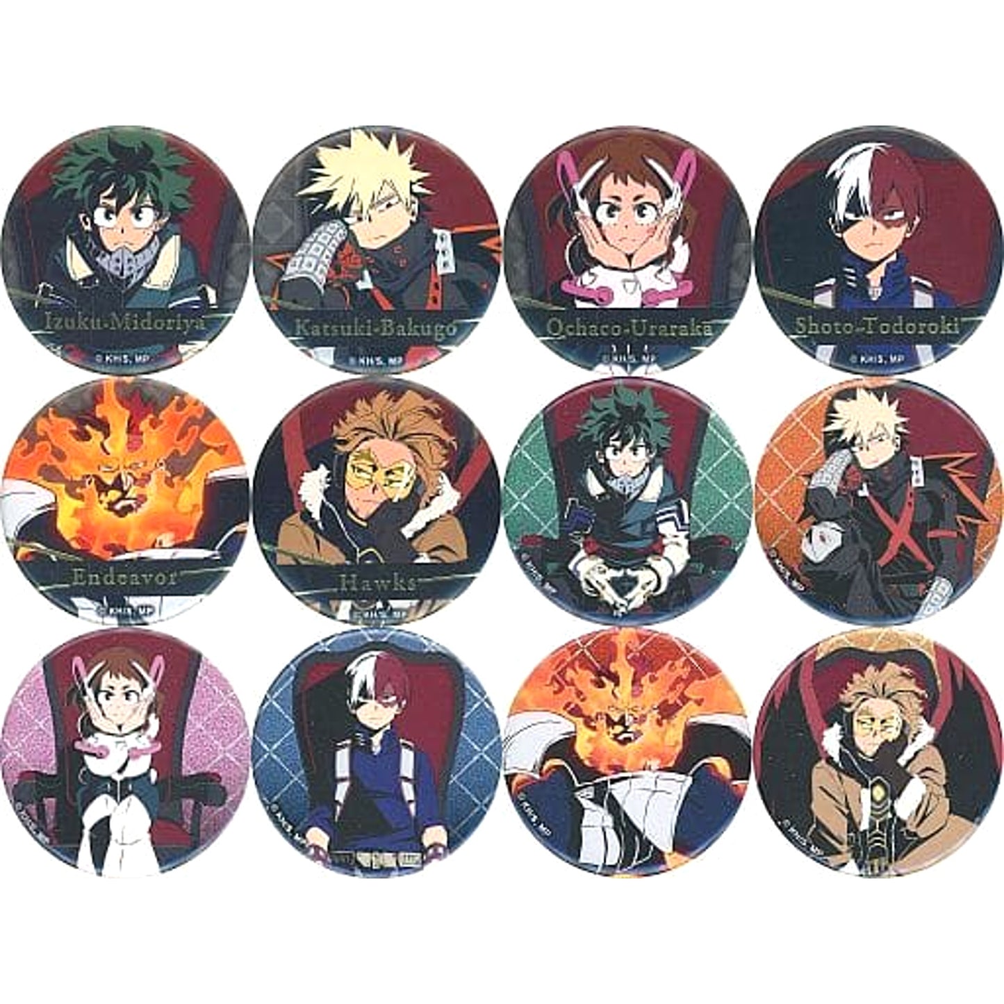 Izuku Midoriya & Others My Hero Academia All 12 Types Set Random Button Sit! Chair! Hero Plaza 2022 Limited [USED]