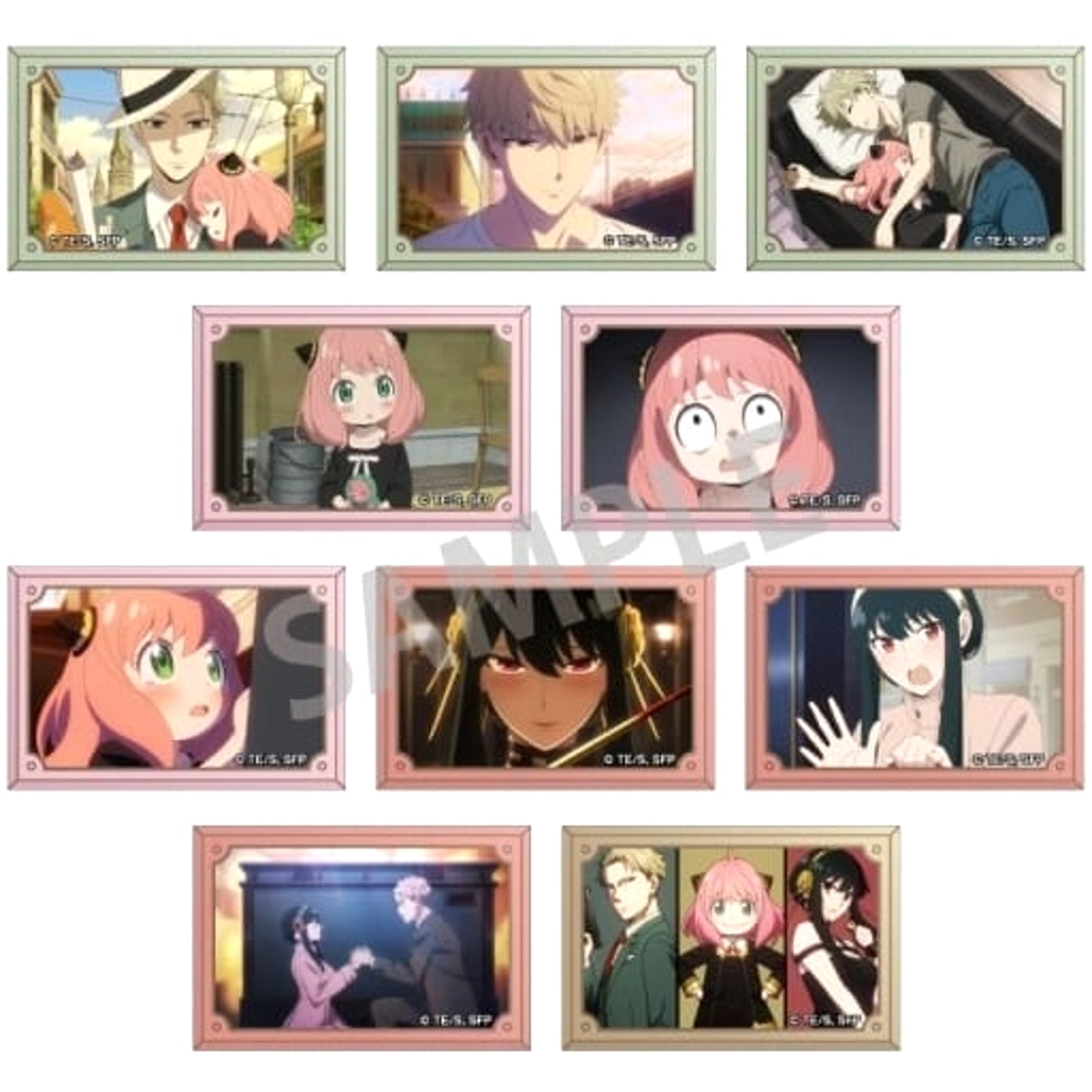 SPY x FAMILY Anya Forger & Others Trading Square Can Badge All 10 Types Set Buttons [USED]