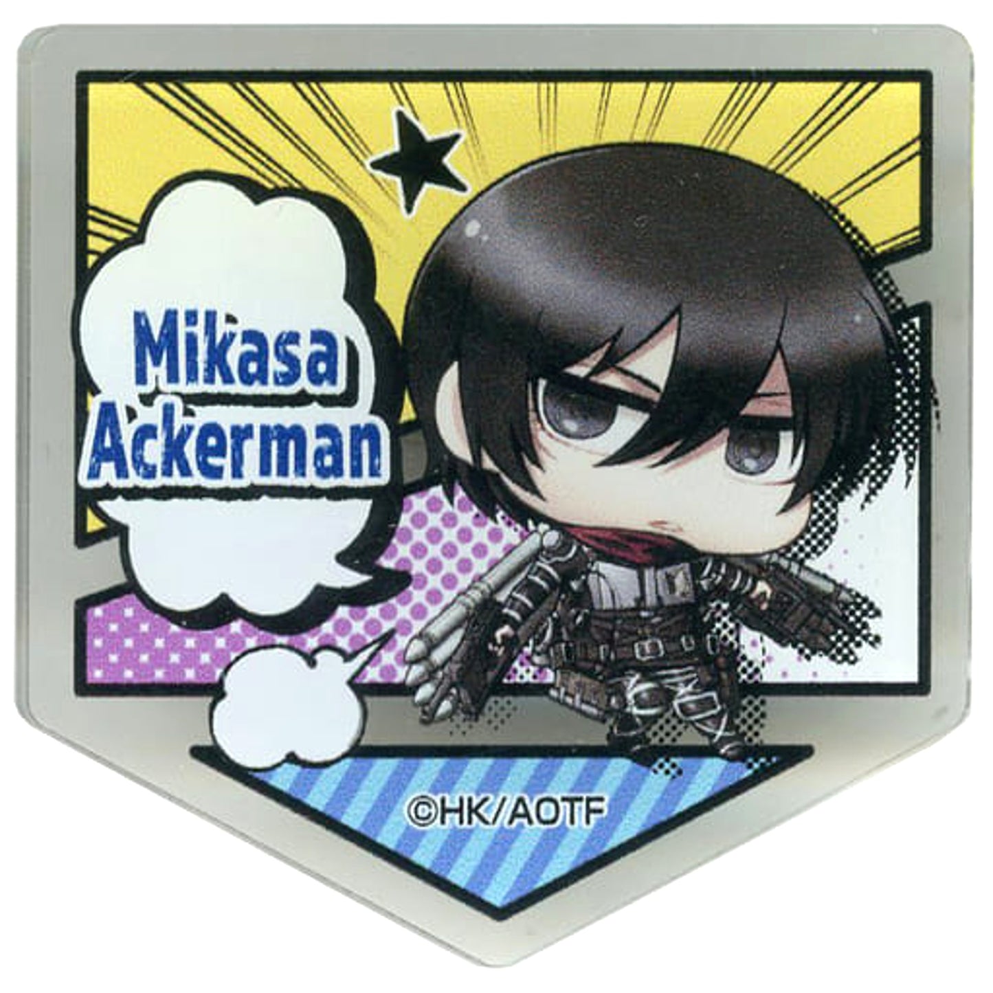 Attack on Titan The Final Season Mikasa Ackerman B DMM Scratch! Acrylic Badge Prize E-2 Buttons [USED]