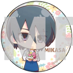 Attack on Titan Mikasa Ackerman Mini Character Can Badge 36. Flower Shop Ver. Buttons [USED]