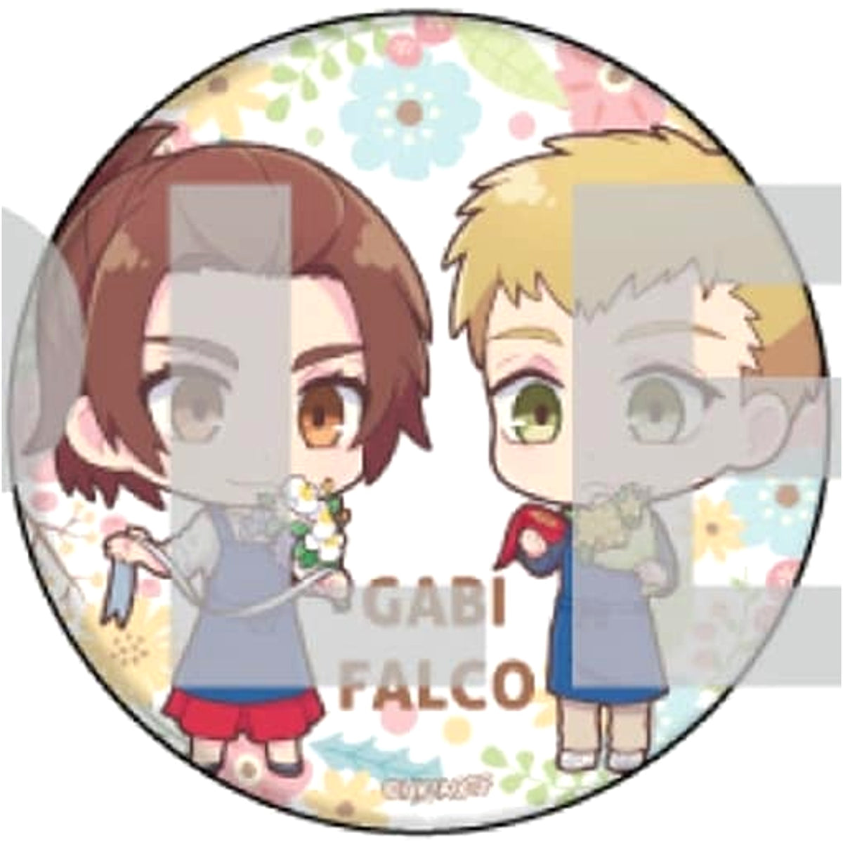 Attack on Titan Gabi Braun Falco Grice Mini Character Can Badge 37. Flower Shop Ver. Buttons [USED]