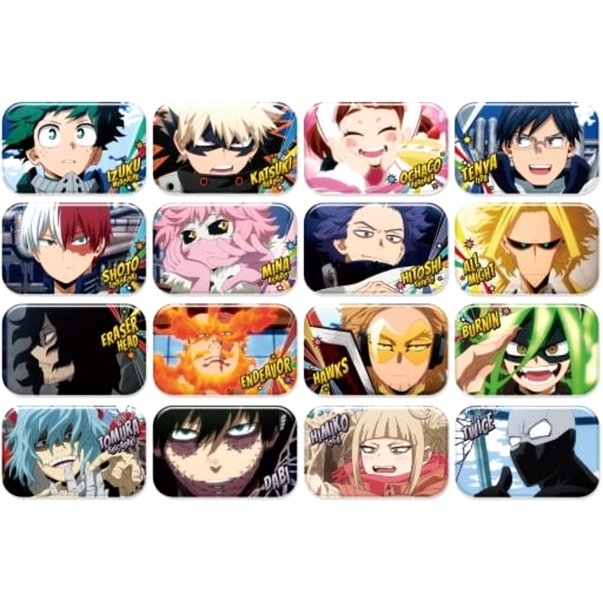 My Hero Academia Katsuki Bakugo & Others Round Squiare Can Badge 7 All 16 Types Set Buttons [USED]