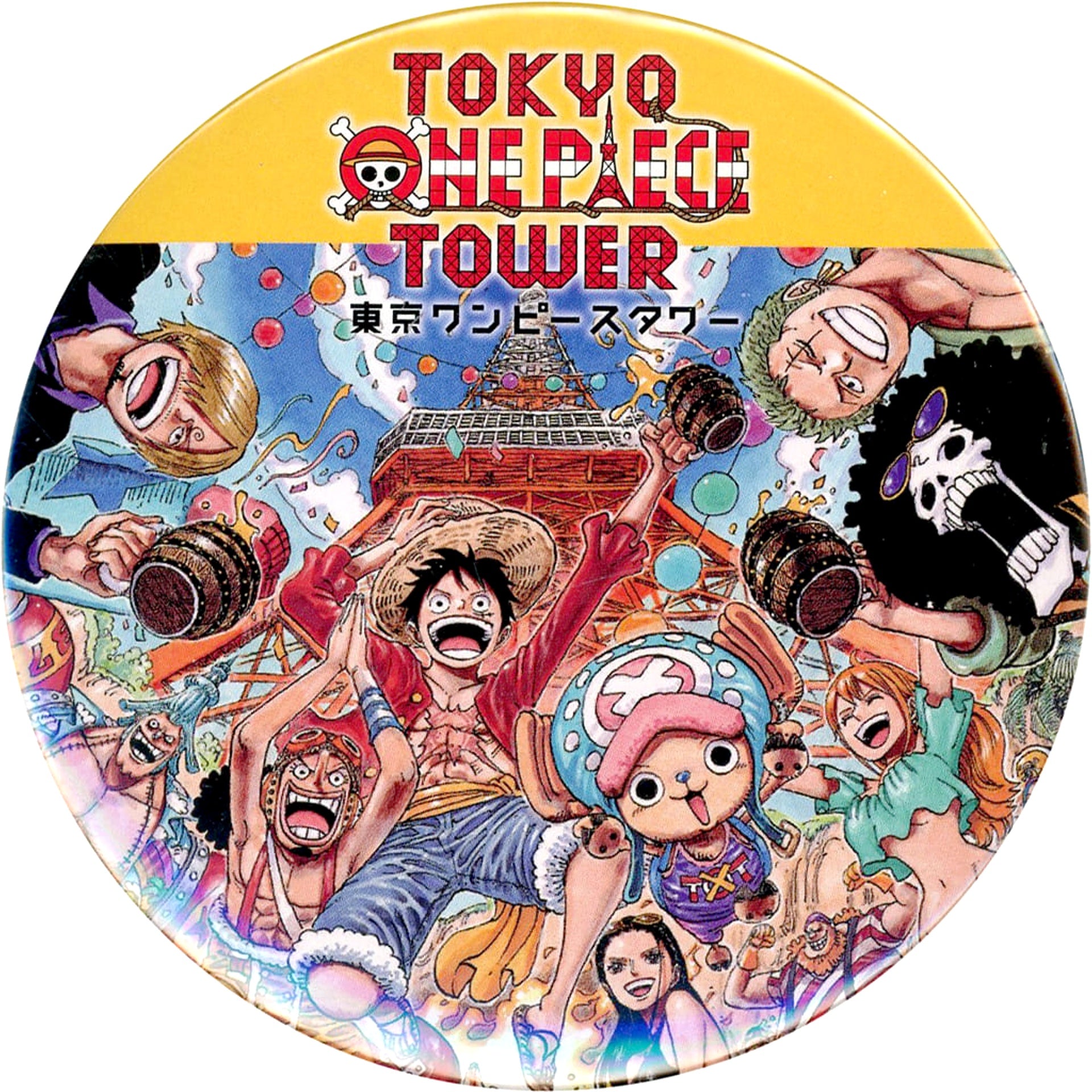 One Piece Straw Hat Pirates Collection Can Badge Tokyo One Piece Tower Limited Buttons [USED]