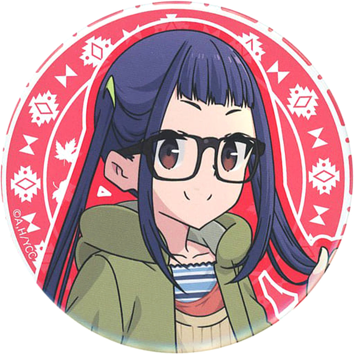 Laid-Back Camp Chiaki Ogaki Full Color Dream Can Badge Maple & Smelt Art Buttons [USED]