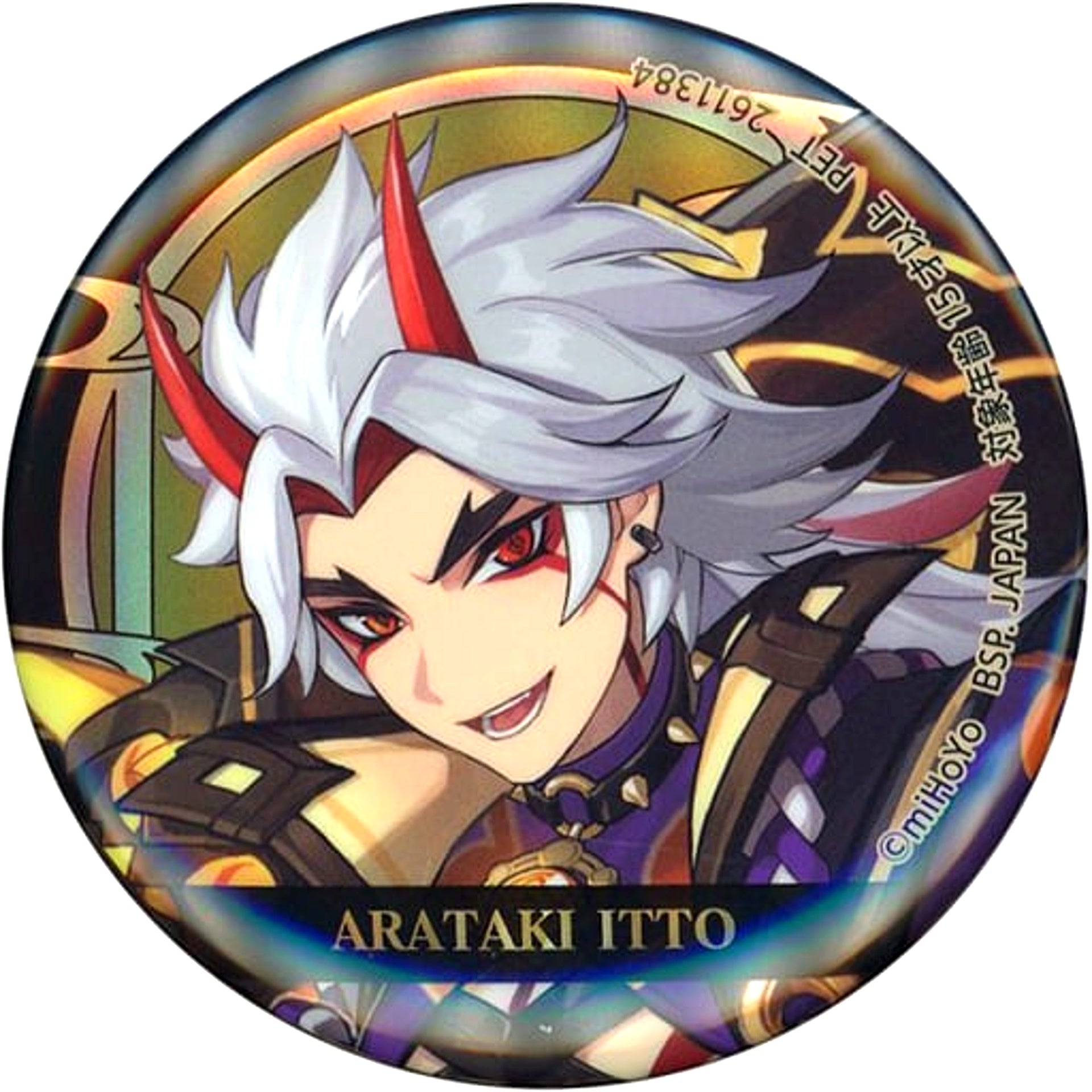 Arataki Itto Genshin Impact Hologram Button Inazuma City [USED]