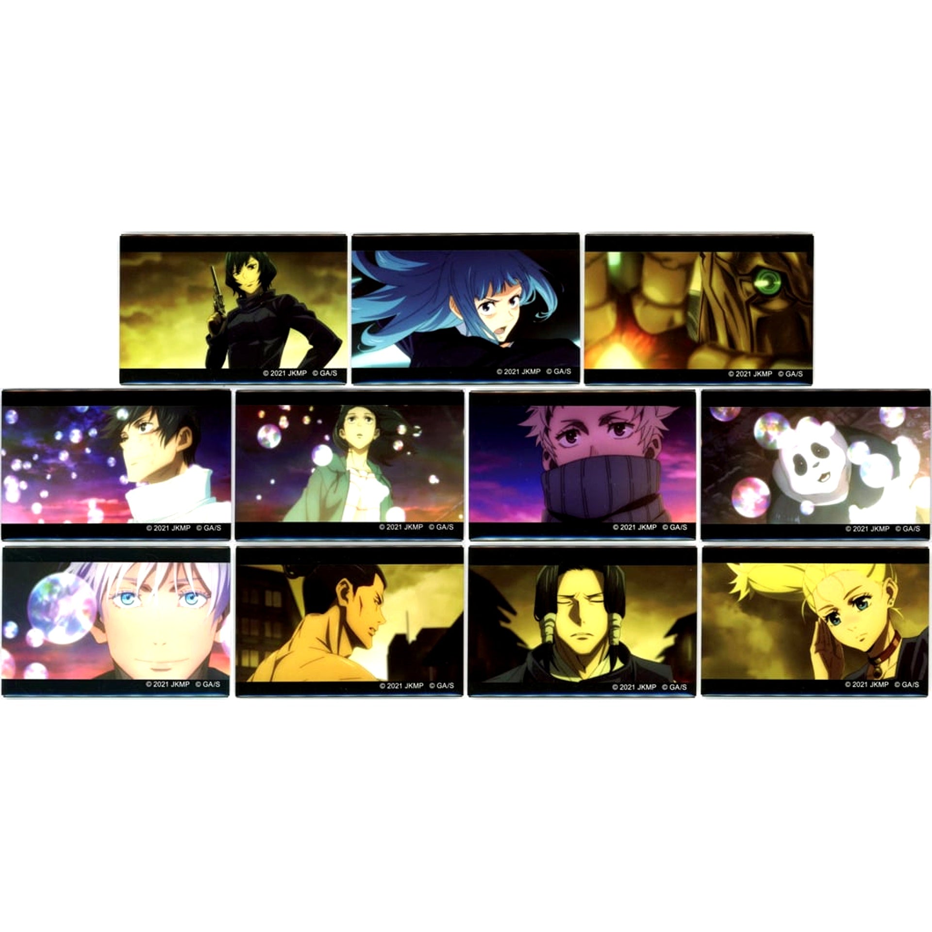 Set of 11 Jujutsu Kaisen 0 The Movie Trading Scene Shot Square Button B PLAZA in Loft Goods [USED]