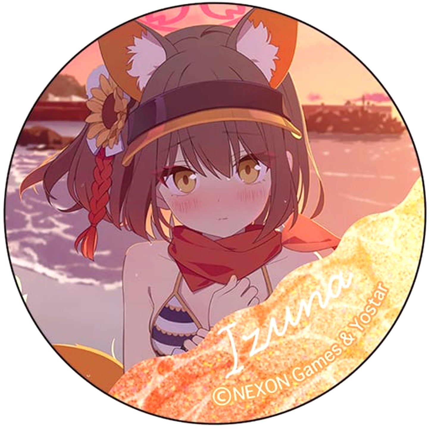 Izuna Blue Archive Trading Glitter Button [USED]