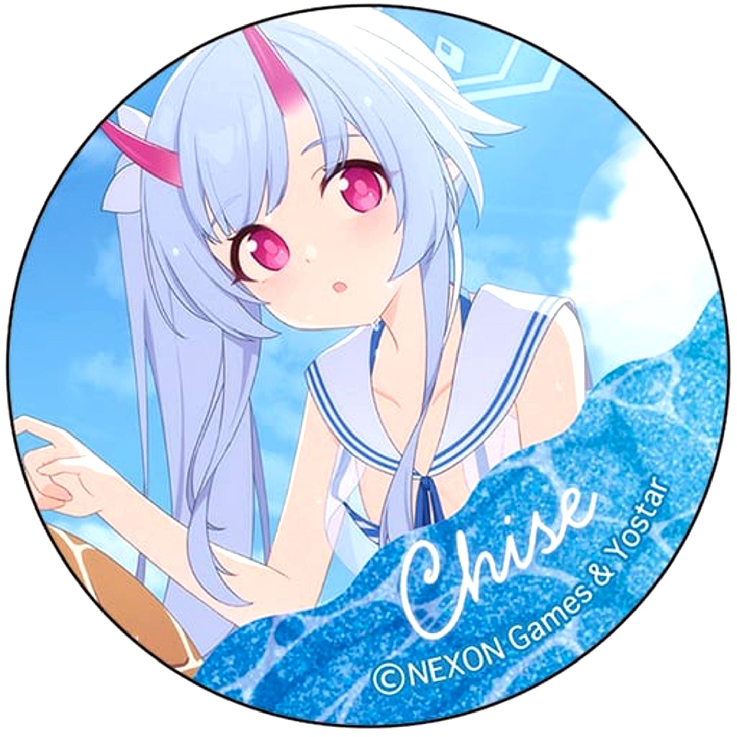 Chise Blue Archive Trading Glitter Button [USED]