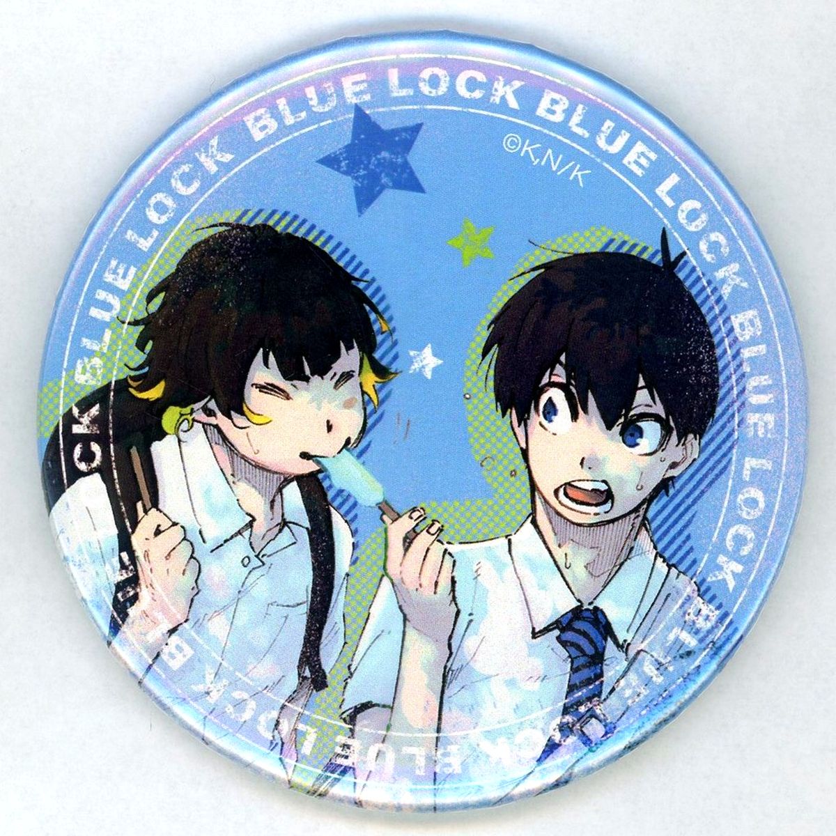 Yoichi Isagi, Meguru Bachira Blue Lock Kuji 2nd Series 75mm Button C-9 Prize Kujibikido [USED]